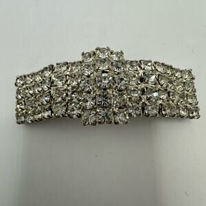 Antique Vintage Art Deco Silver Tone Clear Rhinestone Dress Shoe Art Craft